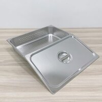 Khay GN Inox 304 Có Lỗ Kích Thước Tiêu Chuần 1/1 Dày 0.7mm Dùng Đựng Thực Phẩm Khô