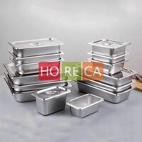 Khay G/N inox (Cao 10cm) đựng topping trà sữa, thạch, trân châu, nhân bánh mì, buffet, kem, hộp đựng thực phẩm