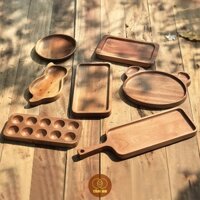 Khay Gỗ ASH, Gỗ Xà Cừ Nguyên Khối, Hoàn Thiện Thủ Công Chống Thấm