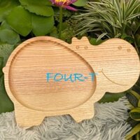 KHAY GỖ Ash hình con Hà mã, Chụp Hình Sản Phẩm, Lót Ly, Trưng Bày Kánh Kẹo...