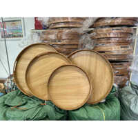 Khay Gỗ Bộ Bát Đĩa Hoa Mặt Trời Size 38-45-55cm Mâm Gỗ Tròn Đựng Bộ Bát Ăn Cúng Gia Tiên