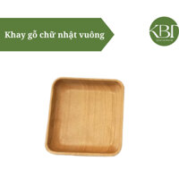 Khay gỗ chữ nhật vuông khay đựng cốc, đồ ăn, decor trang trí (KBT001KGGG)