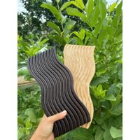 Khay gỗ decor chất liệu gỗ tự nhiên hình chữ nhật cong, hình tròn họa tiết sóng