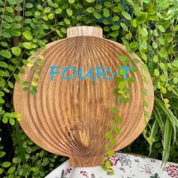 Khay Gỗ Decor Hình Lồng Đèn Tròn Đựng Bánh Trung Thu Kích thước 24*24cm