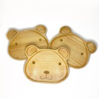 Khay gỗ decor/ khay gỗ ăn dặm cho bé hình mặt gấu