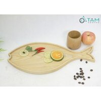 Khay gỗ đựng đồ ăn trang trí hình con cá số 23 tttm