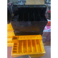 Khay Gỗ Đựng Tông Đơ 5 Ngăn 1 Hốc 4 Màu Vàng và Đen, Khò Cháy , Màu Gỗ