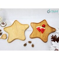 Khay gỗ hình ngôi sao 5 cánh ĐK22cm W-KHAY-31 TTTM