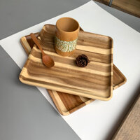 Khay Gỗ Keo Ghép Đựng Đồ Ăn, Bánh Ngọt, Decor Chụp Ảnh Vitrapro