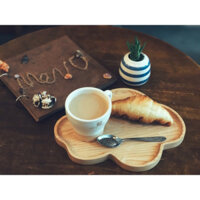 Khay gỗ sồi mẫu đám mây (FREE KHẮC LOGO) decor nhẹ nhàng xinh xắn size 19x25 - LUMY Wood Decor