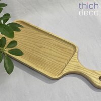 Khay gỗ tần bì Chữ nhật tay cầm K48 40x15cm sang trọng decor nhà cửa, trang trí bàn ăn