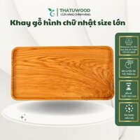 khay gỗ tần bì hình chữ nhật size lơn-THATUWOOD-phù hợp đựng thực ăn, khay uống trà
