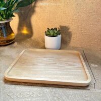 Khay gỗ tần bì vàng, nâu đa năng ONGTRE dùng cho nhà hàng, khách sạn - CN 25x20cm