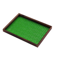 Khay Gỗ Thủy Tinh Hoa Thu Hải Đường Cổ Điển Khay Trà Hình Chữ Nhật Gia Dụng Khay Đựng Nước Để Bàn Khay Đựng Nước Chấm Óc