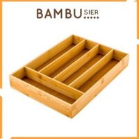 Khay gỗ tre chia ngăn kéo tủ bếp đựng muỗng đũa thìa dĩa