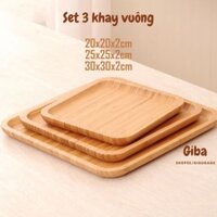 KHAY GỖ VUÔNG, DĨA GỖ VUÔNG TRE CAO CẤP