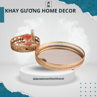 Khay gương home decor khay trang trí nhà bằng kính đựng nến thơm BBW, Yankee, Candle cup, Manorcandle - 2 kiểu dáng