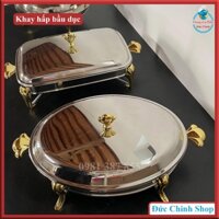 Khay hấp bầu dục, khay hấp cầy cá, khay hấp inox 304 chống gỉ