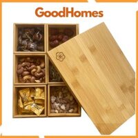 Khay hộp đựng đồ gỗ tre có nắp