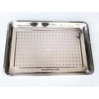 Khay inox 40x60 sâu 2cm lỗ thủng