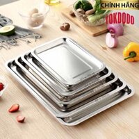 Khay Inox Cao Cấp Nhiều Kích Cỡ Sâu 2cm Chính Hãng TOKDODO - 32x22 Cm