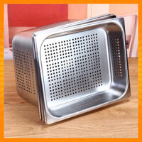 Khay inox đựng thực phẩm đa năng có lỗ 1/2 nhiều độ cao