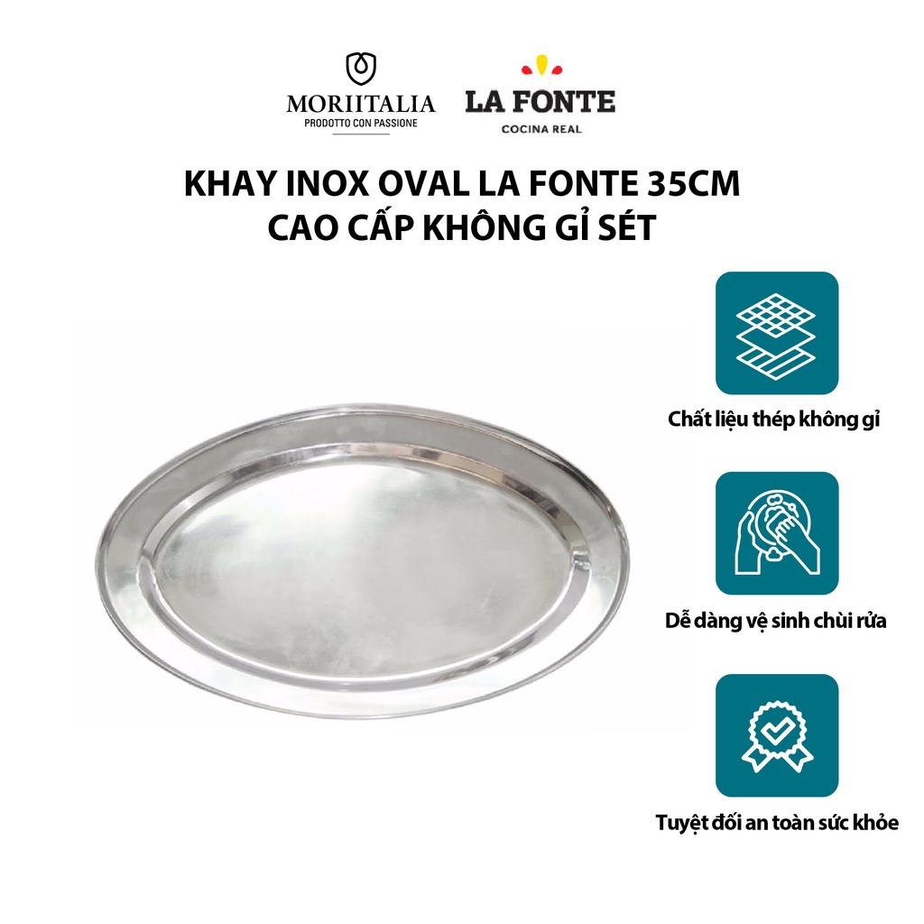 Khay Inox Oval La Fonte 20101 - 35cm