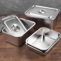 Khay inox sâu 304 đựng thạch trà sữa, đồ ăn thực phẩm