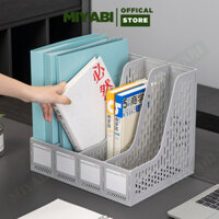 Khay kệ đựng tài liệu để bàn a4 văn phòng phẩm Deli 4 ngăn đứng- Nhựa PP - màu Ghi Xám