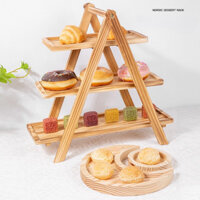 KHAY KỆ GỖ TRANG TRÍ BÁNH, MÓN TRÁNG MIỆNG,TIỆC TEABREAK