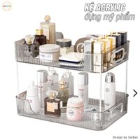 Khay Kệ Mỹ Phẩm Acrylic Trong Suốt Để Bàn Sang Trọng Hai Tầng Ba Tầng Đựng Chén Cốc Gia Vị Lắp Ráp Đơn Giản