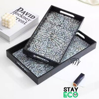 Khay khảm trai cao cấp STAY ECO dùng làm khay trà, đựng mỹ phẩm, đồ trang sức, bánh kẹo, hoa quả phong cách Nhật Bản