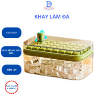 Khay làm đá dạng nhấn tiện lợi dùng cho tủ lạnh khay làm đá viên khay làm đá thông minh có nắp