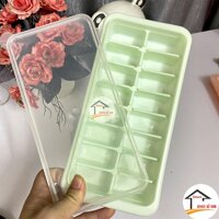 khay làm đá silicon có nắp đậy trong suốt tiện dụng, hộp trữ đông, bảo quản đồ ăn dặm cho bé, kho sỉ mb - 16 VIÊN DẺO CÓ NẮP