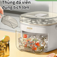 Khay Làm Đá Tự Động Nhấn Nút Lấy Đá Dễ Dàng, Tặng Kèm Xẻng Xúc Đá Phong Cách Mới