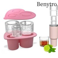 Khay làm đá viên BENYTRO, Khuôn làm đá viên silicon hình trụ, Khuôn làm đá 3 khoang có thể tái sử dụng sáng tạo cho cốc 20-40oz cho cốc đựng cốc