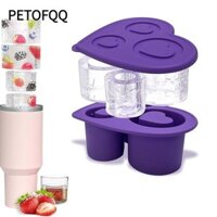 Khay làm đá viên PETOFQQ, Khuôn làm đá viên xi lanh silicon, Máy làm đá viên 3 khoang có thể tái sử dụng sáng tạo cho cốc 20-40oz cho cốc cốc đựng cốc