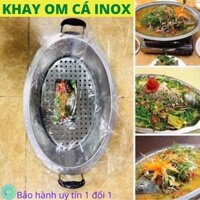 Khay Lẩu Cá Chép Om Dưa Nguyên Con 3kg Loại To Chất Liệu Inox Cao Cấp Dày Dùng Được Trên Cả Bếp Từ Tặng kèm Vỉ Hấp Cá