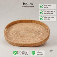 Khay Mây Guột Có Tay Cầm Oval, Chữ Nhật TRẠI CÁ Dùng Decor, Trang Trí, Chụp Ảnh, Đựng Hoa Quả, Đựng Bộ Ấm Chén