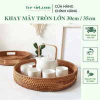Khay Mây Tròn Lớn 30cm/ 35cm Trang Trí Bàn Ăn - Rattan Tray | Tre Việt