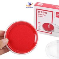Khay mực dấu tròn Deli, kích thước 84x84x25 mm, màu Đỏ – E9863