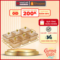 Khay Mứt 5 Hũ Tròn Kèm Nắp Xoay 360 Độ, Khay Đựng Mứt Bánh Kẹo Ngày Tết Sang Trọng Cho Mọi Gia Đình