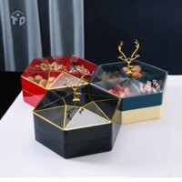 Khay Mứt Bánh Kẹo 2 Tầng Hình Lục Giác (T20) - (Cái)