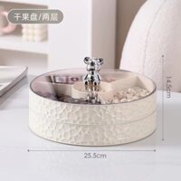 Khay mứt đựng bánh kẹo 2 tầng 8 ngăn nắp gấu sang trọng tinh tế