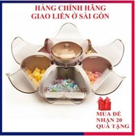 Khay mứt đựng bánh kẹo hạt dưa mứt tết 7 ngăn tự bung hình cánh sen nhựa abs an toàn cho sức khỏe mẫu mới nhất 2021