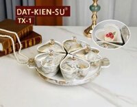 KHAY MỨT SỨ TẾT, HỘP ĐỰNG BÁNH KẸO BẰNG SỨ CAO CẤP ( THÙNG 8 BỘ )