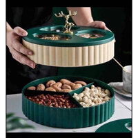 Khay mứt tết - Khay đựng bánh kẹo tết 2024 con hươu 2 tầng