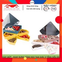 Khay Mứt Tết, Khay Đựng Mỹ Phẩm, Khay Đựng Đồ Sang Chảnh 3 Tầng Tam Giác Cao Cấp Cho Bàn Làm Việc, Bàn Uống Nước
