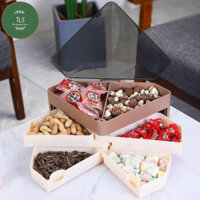 Khay Mứt Tết, Khay Đựng Mỹ Phẩm, Khay Đựng Đồ Sang Chảnh 3 Tầng Tam Giác Cao Cấp Cho Bàn Làm Việc, Bàn Uống Nước