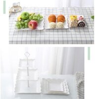 Khay nhựa 3 tầng vuông Decor (ảnh thật)